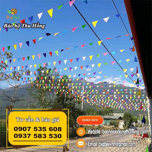 Hình ảnh dây cờ tam giác treo ngoài trời Hình ảnh dây cờ tam giác treo ngoài trời