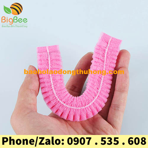 hình dáng ban đầu của mũ trùm tóc phẫu thuật con sâu màu hồng
