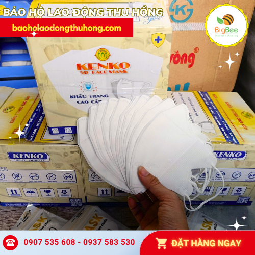 Khẩu trang 5D Kenko màu trắng chính hãng Khẩu trang 5D Kenko màu trắng chính hãng