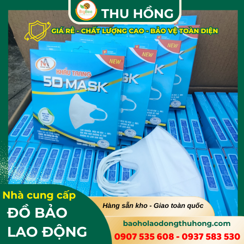 Khẩu trang 5D người lớn màu trắng Khẩu trang 5D người lớn màu trắng