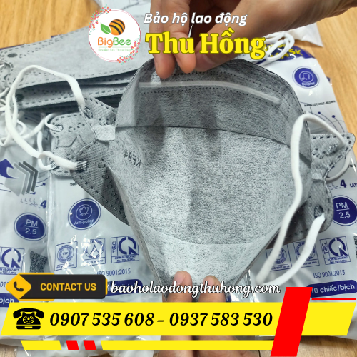 Khẩu trang con cá KF94 4d có thanh nẹp Khẩu trang con cá KF94 4d có thanh nẹp