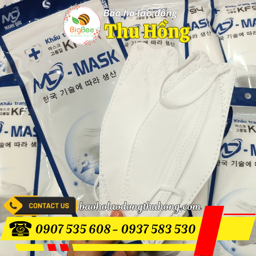 Khẩu trang con cá KF94 màu trắng Khẩu trang con cá KF94 màu trắng
