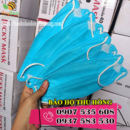 Khẩu trang Hàn Quốc 4D kf94 màu xanh