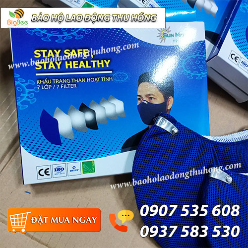 Khẩu trang than hoạt tính Sun Mask H95 7 lớp kháng khuẩn, chống bụi mịn Khẩu trang than hoạt tính Sun Mask H95 7 lớp kháng khuẩn, chống bụi mịn