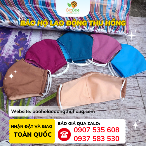 Khẩu trang vải hai lớp chống nắng đủ màu Khẩu trang vải hai lớp chống nắng đủ màu