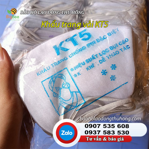 Khẩu trang vải kháng khuẩn lọc bụi KT5 01 Khẩu trang vải kháng khuẩn lọc bụi KT5 01