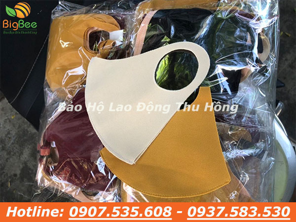 khẩu trang vải su trơn co giãn, nhiều màu