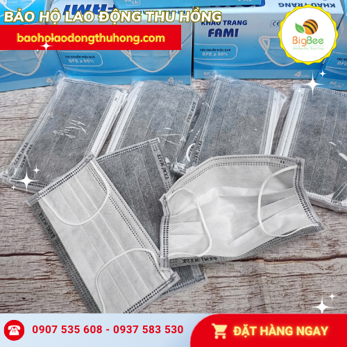 Khẩu trang y tế 4 lớp FAMI màu xám chính hãng Việt Nam