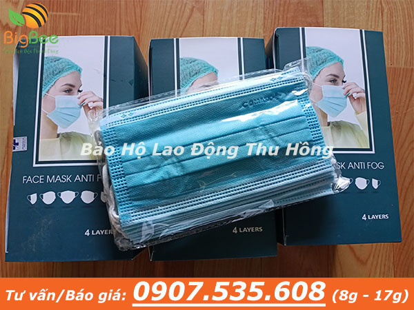 khẩu trang y tế màu xanh 4 lớp Comask