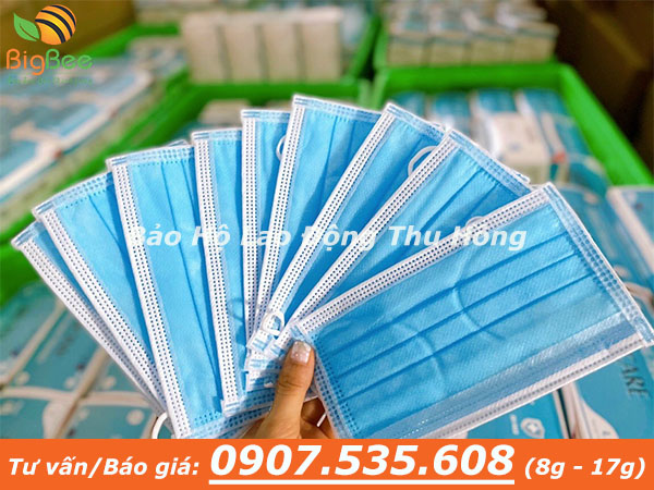 Khẩu trang y tế màu xanh 4 lớp giá đại lý rẻ ở Bình Chánh