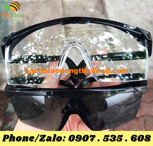 kính bảo hộ lao động ĐKT chính hãng màu trắng đen