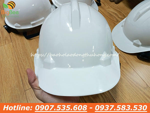 mũ bảo hộ thùy dương trắng có nút vặn
