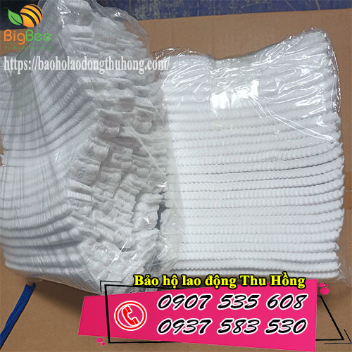 Mũ con sâu trùm bao tóc màu trắng