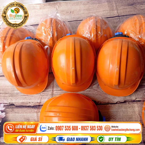 Mũ công trình màu cam quai cài Mũ công trình màu cam quai cài giá rẻ dễ nhập thường xuyên