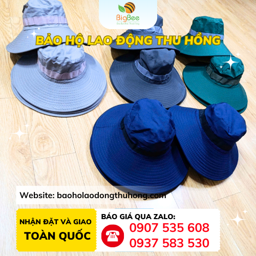 Mũ tai bèo rộng vành chống nắng cho công nhân Mũ tai bèo chống nắng rộng vành cho công nhân công trình