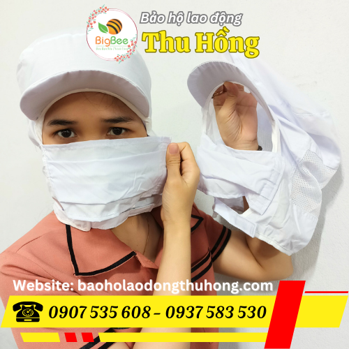 Mũ thuỷ sản công nhân có khẩu trang Mũ thuỷ sản công nhân có khẩu trang