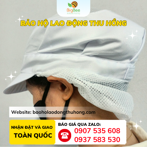 Mũ trùm tóc đội đầu dành cho công nhân nhà máy, xí nghiệp Mũ trùm tóc đội đầu dành cho công nhân nhà máy, xí nghiệp