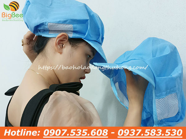 Mũ vải công nhân xếp ly giá sỉ rẻ