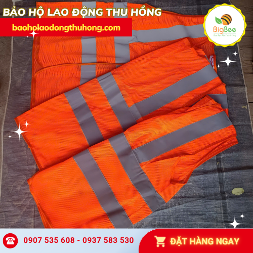 Áo lưới phản quang màu cam giá tốt khi mua tại Thu Hồng Mua áo lưới phản quang màu cam sọc xám ở TPHCM giá tốt