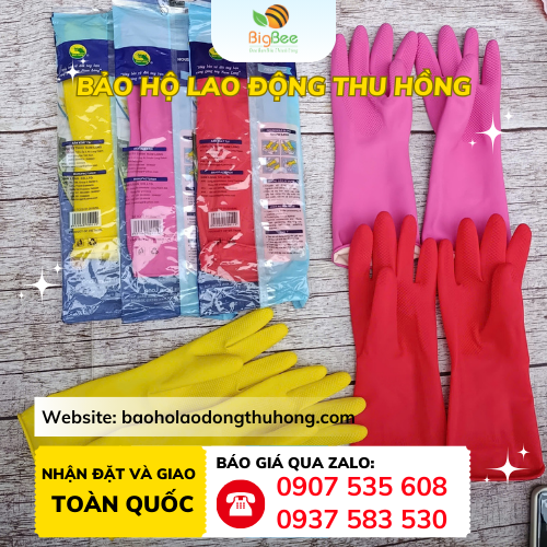 Găng tay cao su gia dụng Hướng Dương Mua găng tay cao su gia dụng Hướng Dương size 6-7-8-9 tại Thu Hồng