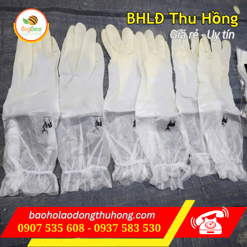 Găng tay cao su siêu dai màu trắng chất lượng sẵn kho TPHCM Mua găng tay cao su siêu dai màu trắng giá rẻ tận gốc TPHCM