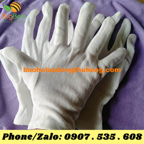 mua găng tay thun trắng PE ở đâu