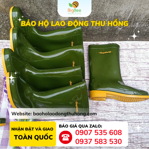 Mua sỉ ủng nhựa Thùy Dương xanh rêu giá rẻ Mua sỉ ủng nhựa Thùy Dương xanh rêu giá rẻ