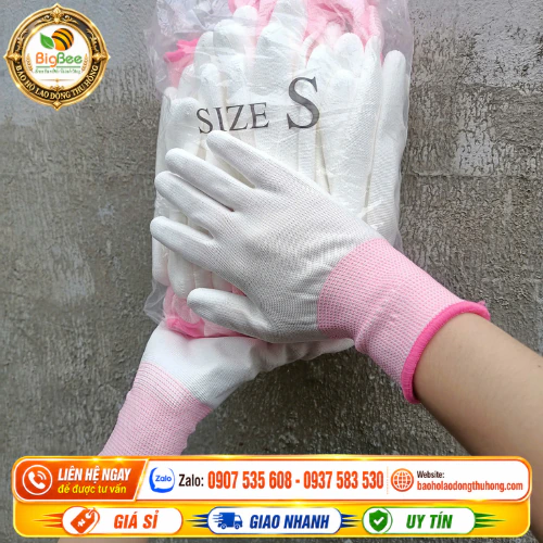 Găng tay phủ bàn PU cho ngành cơ khí, điện tử Ngành điện tử, cơ khí không thể thiếu găng tay PU bàn