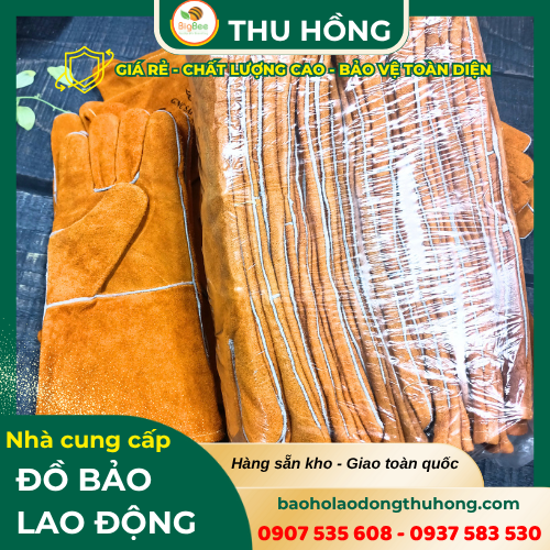 Găng tay da hàn GNC 14 inch đóng bao sỉ giao cho khách Nguồn sỉ găng tay da hàn GNC 14 inch chịu nhiệt