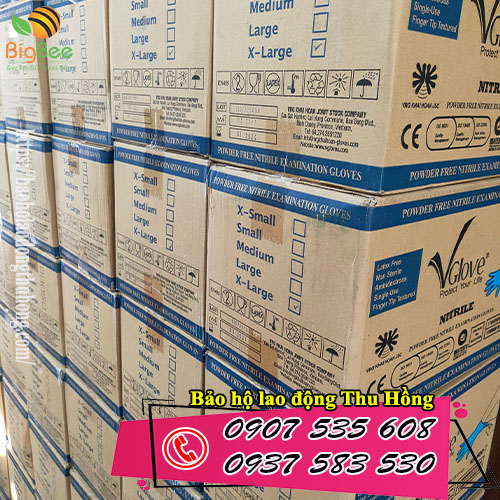 Nơi bán găng tay Vglove Nitrile màu xanh giá rẻ