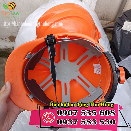 Nón bảo hộ công trình màu cam có nút vặn