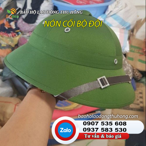 Nón cối bộ đội màu xanh rêu có quai cài 1 Nón cối bộ đội màu xanh rêu có quai cài 1