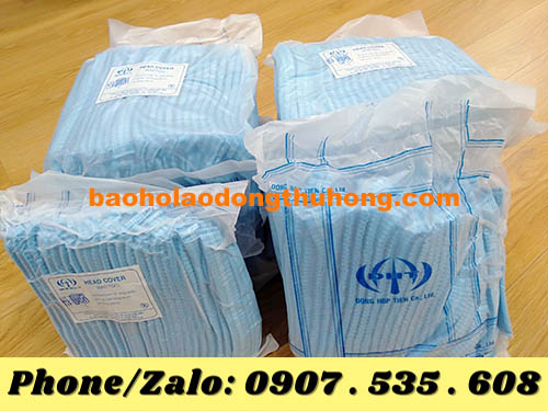 nón con sâu phòng sạch màu xanh