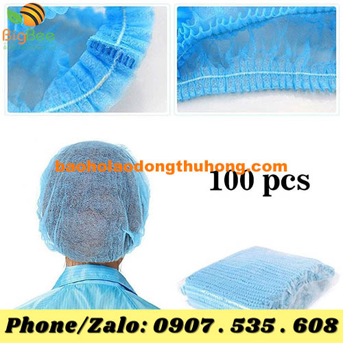 nón con sâu phòng sạch vải không dệt PP