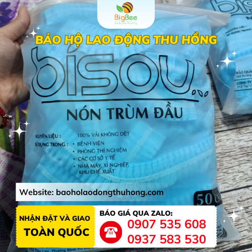 Nón con sâu y tế BISOU túi 50 cái tiện lợi Nón con sâu y tế BISOU túi 50 cái tiện lợi