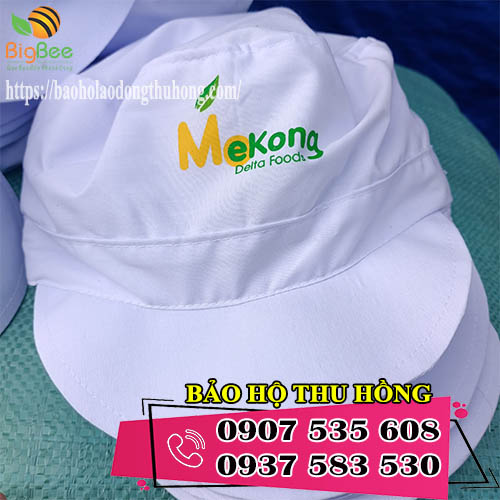 Nón công nhân thực phẩm in thêu logo