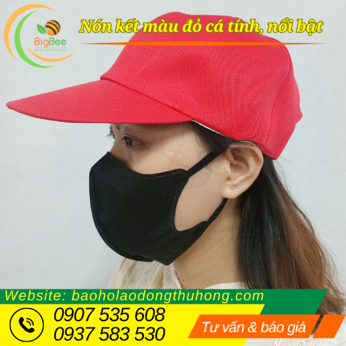 Nón kết đỏ tươi trơn cá tính, nổi bật Nón kết đỏ tươi trơn cá tính, nổi bật 01