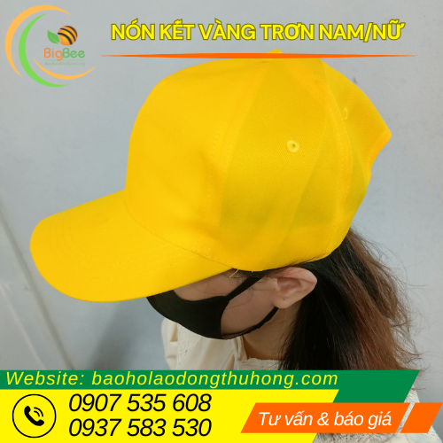 Nón kết vàng trơn tươi mới, dễ phối đồ Nón kết vàng trơn tươi mới, dễ phối đồ