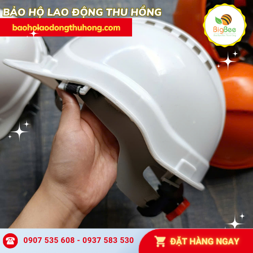 Nón kỹ sư màu trắng Bảo Bình giá rẻ, sẵn kho Thu Hồng
