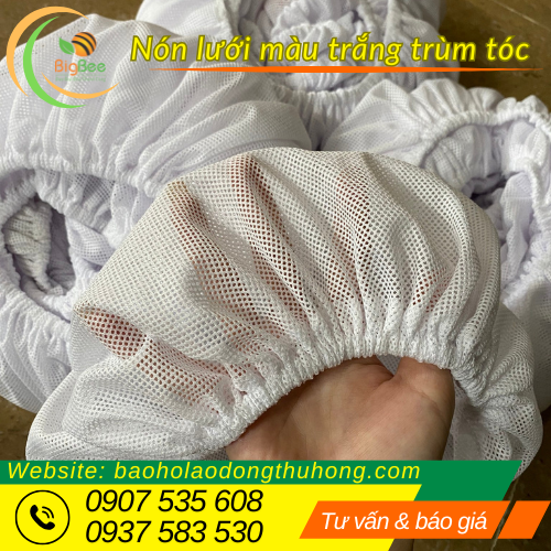 Nón lưới tròn trùm tóc công nhân Nón lưới trùm tóc công nhân màu trắng