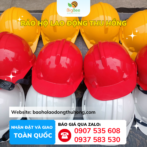 Có sẵn các màu nón: trắng – vàng – đỏ nổi bật Nón nhựa bảo hộ Thuỳ Dương đủ màu sắc nổi bật