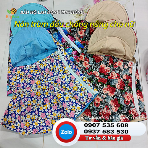 Nón trùm đầu vải cotton đi nắng cho nữ Nón trùm đầu vải cotton đi nắng cho nữ nhiều hoạ tiết 1