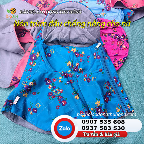 Nón trùm đầu vải cotton đi nắng cho nữ Nón trùm đầu vải cotton đi nắng cho nữ nhiều hoạ tiết 2