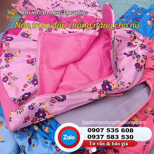 Nón trùm đầu vải cotton đi nắng cho nữ Nón trùm đầu vải cotton đi nắng cho nữ nhiều hoạ tiết 3