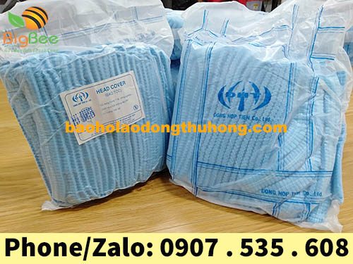 nón trùm đầu y tế xanh đồng hợp tiến
