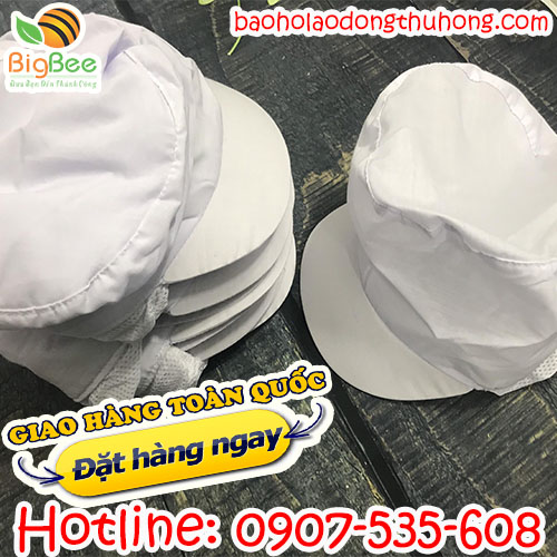 nón trùm tóc công nhân vải kate silk