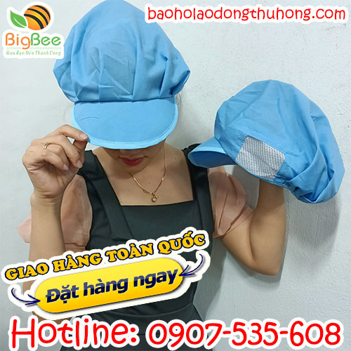 nón trùm tóc công nhân xếp ly