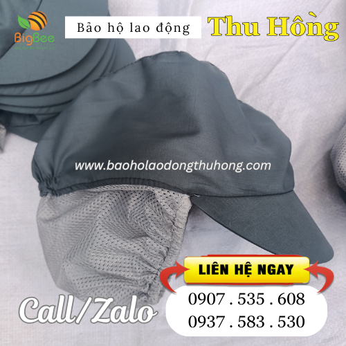 Nón vải công nhân có lưới trùm tóc Nón vải công nhân có lưới trùm tóc