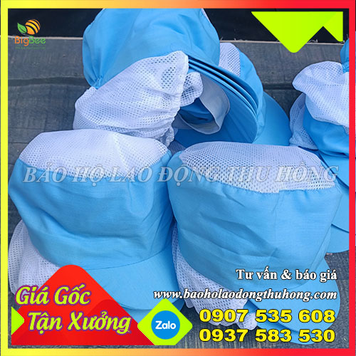Nón vải thực phẩm phối lưới trùm tóc giá rẻ cho công nhân nhà máy Nón vải thực phẩm phối lưới trùm tóc giá rẻ cho công nhân nhà máy