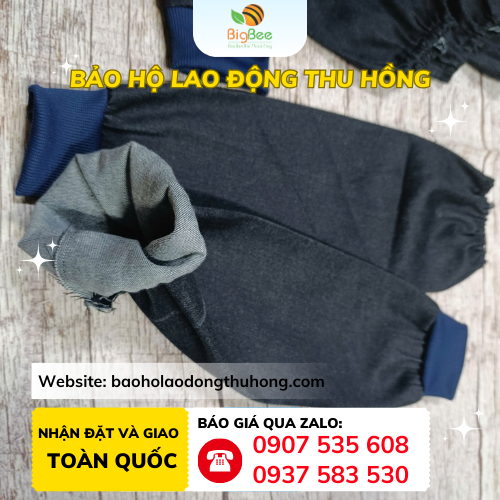 Ống tay vải jean Ống tay bảo hộ vải jean cho thợ hàn màu xanh sạch, ít bám bẩn